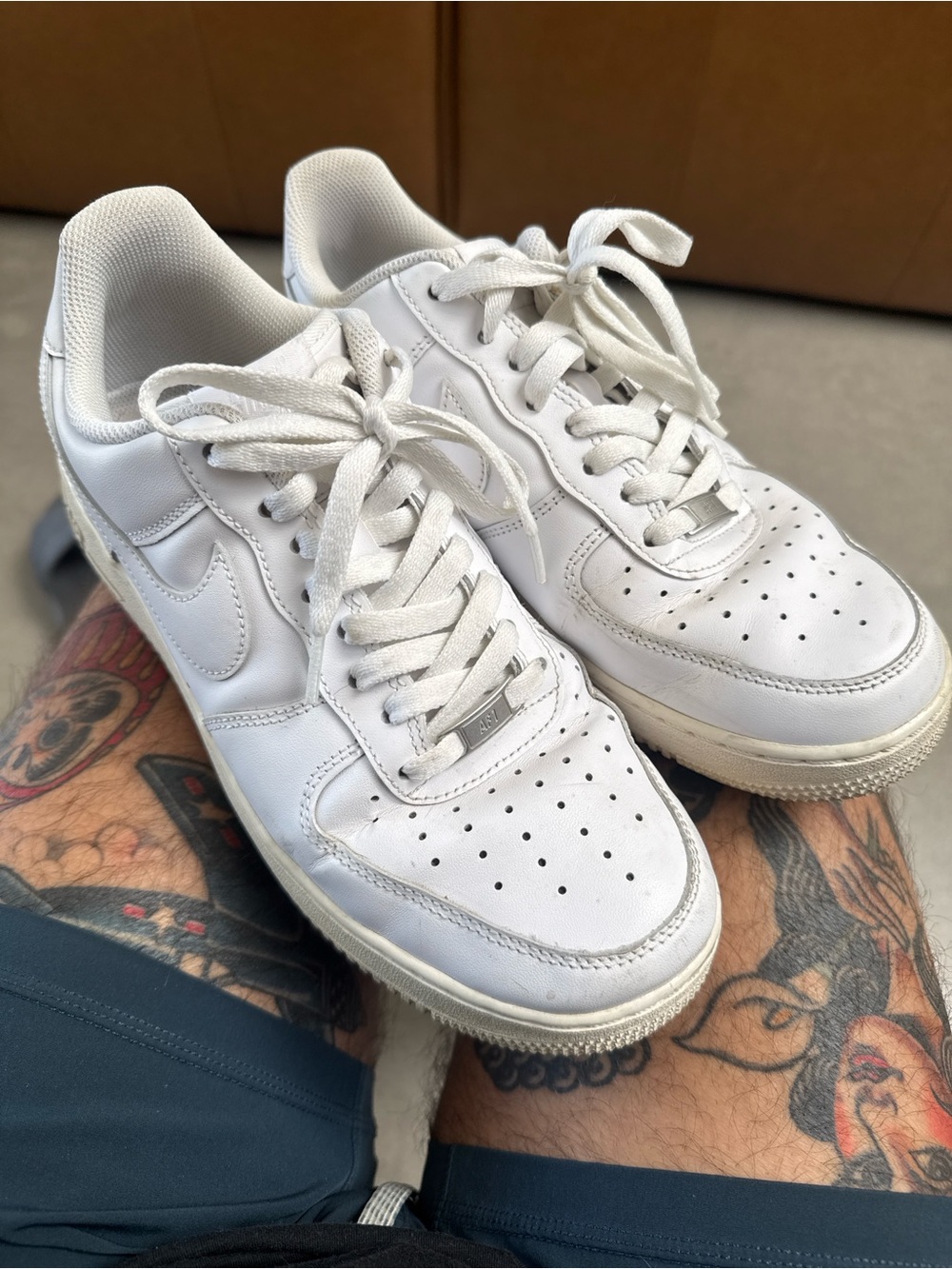 Nike White Men’s Low-Top Leather Sneakers